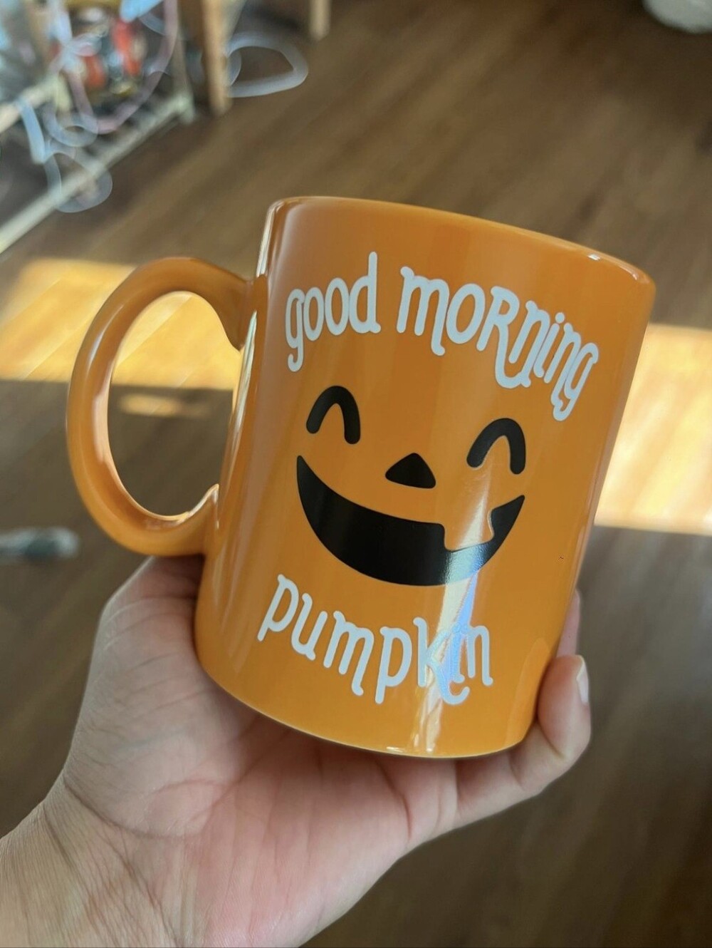 Halloween Pearhead Good Morning Pumpkin Ceramic Mug 16oz.